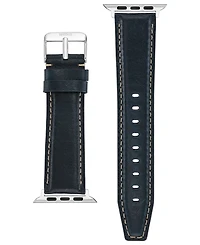 WITHit Navy Smooth Genuine Leather Band designed for Apple Watch 42mm (Series 1-3 only) & 44/45/46/49mm (Ultra & Ultra 2)