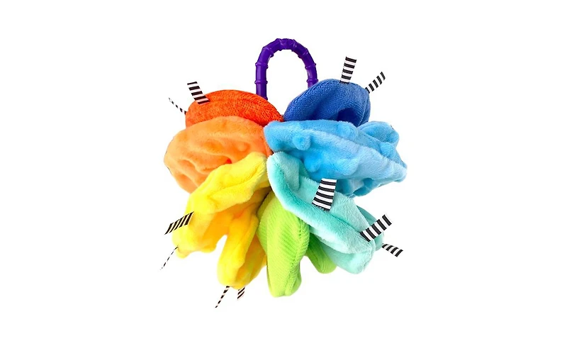Sassy Crinkle Ball baby sensory toy, Rainbow colored