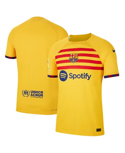 Men's Nike Yellow Barcelona 2022/23 Fourth Vapor Match Authentic Jersey