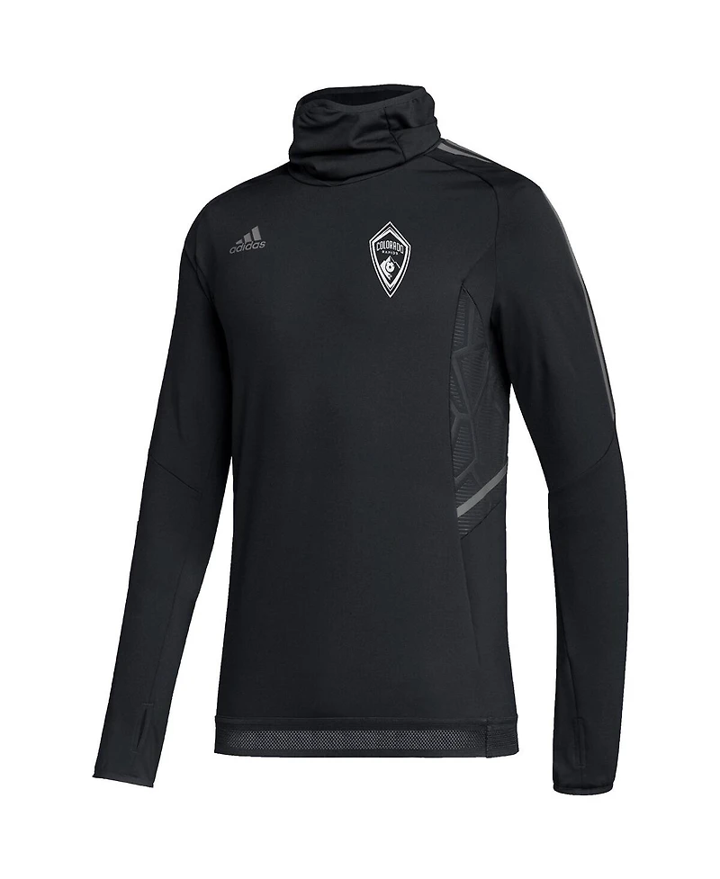 Men's adidas Black Colorado Rapids Cold.rdy Raglan Warmup Pullover Jacket