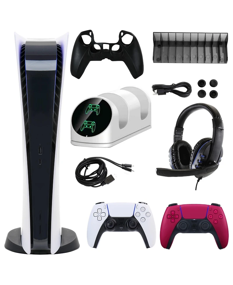 PS5 Digital Console w/ Extra Dualsense Controller & Accessories Kit