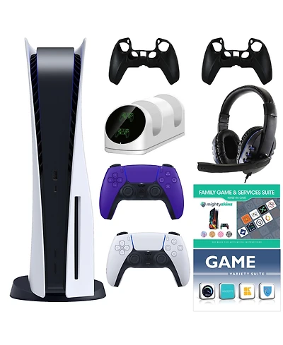 PlayStation 5 Console with Extra Purple Controller, Accessories and 2 Vouchers