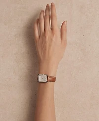 Baume & Mercier Women's Swiss Hampton Brown Leather Strap Watch 22x35mm