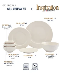 Inspiration by Denmark Amelia 42 Pc. Dinnerware Set, Service for 6, Exclusively at Macy's