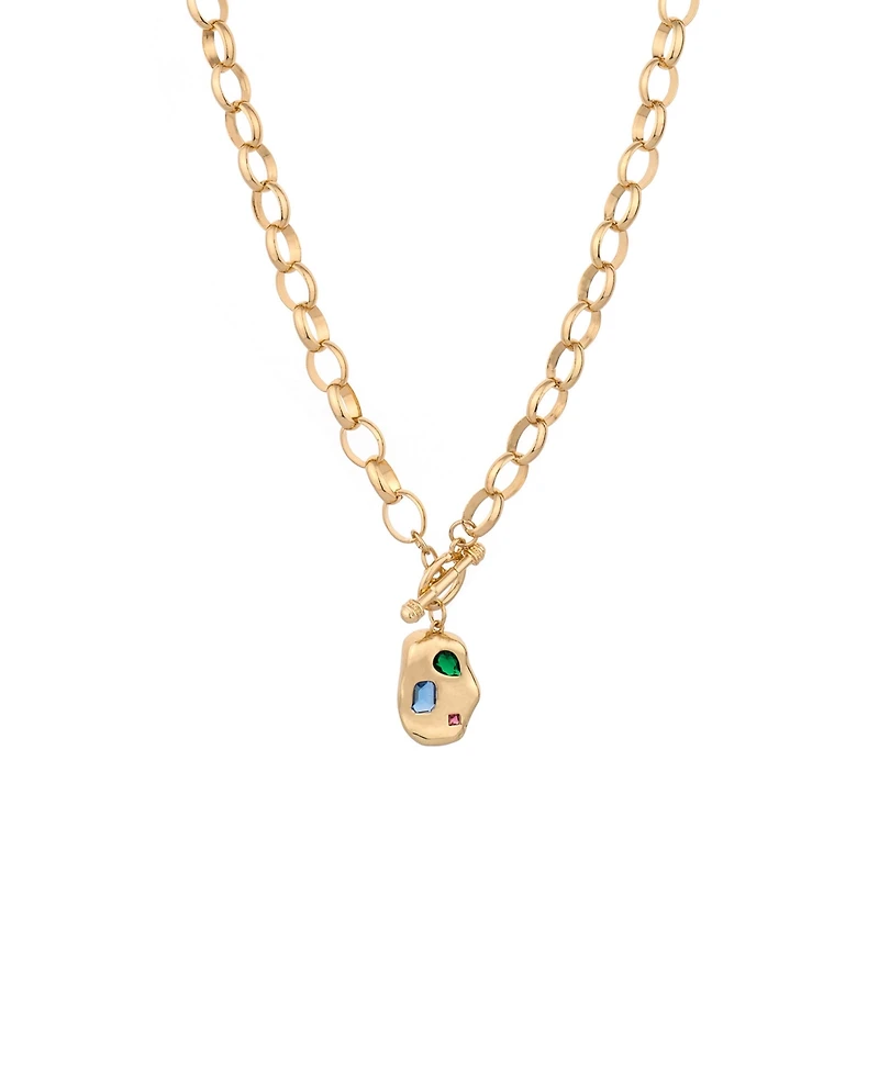 Ettika Rainbow 18K Gold Plated Nugget Toggle Necklace