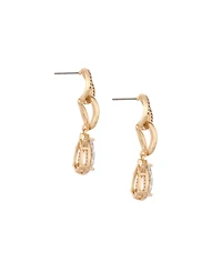 Ettika Crystal 18K Gold Plated Drop Earrings