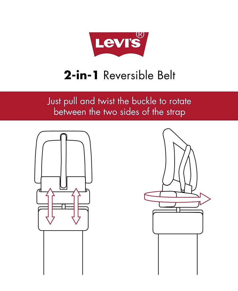 Levi's Big Boys Two-In-One Reversible Stretch Jean Belt