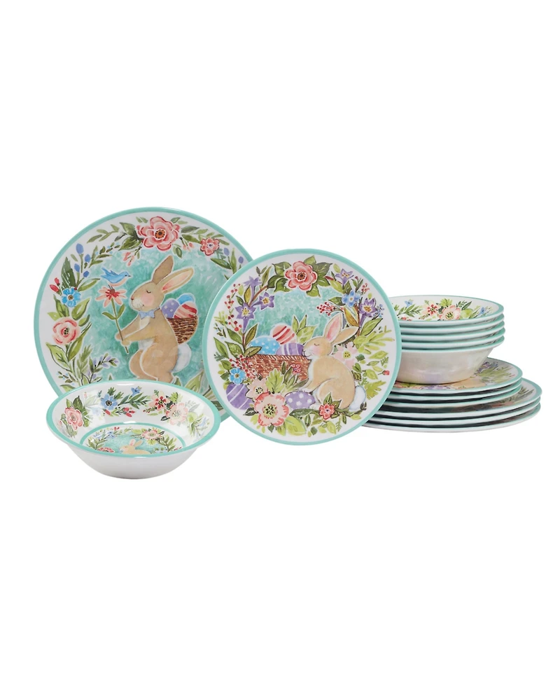 Certified International Joy of Easter 12-pc Melamine Dinnerware Set, Service for 4