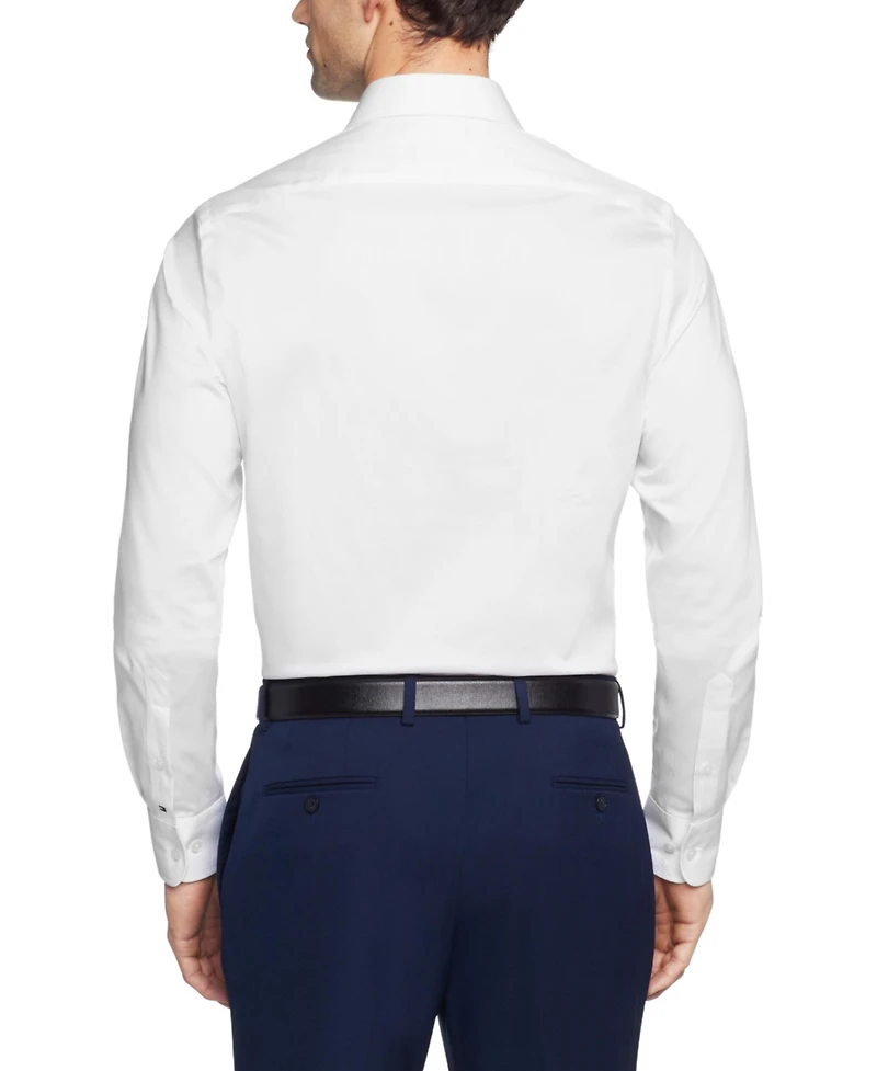 Tommy Hilfiger Men's Th Flex Slim Fit Wrinkle Free Stretch Twill Dress Shirt