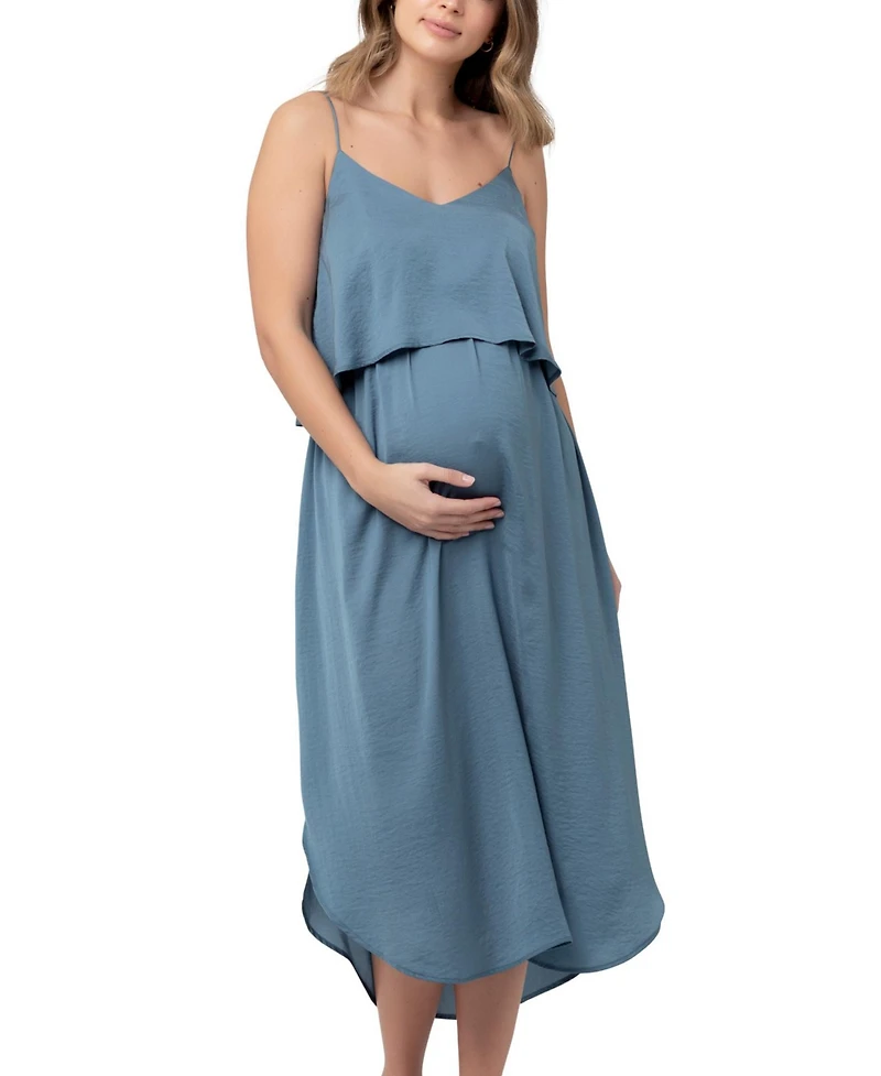 Ripe Maternity Maternity Nursing Slip Satin Dress