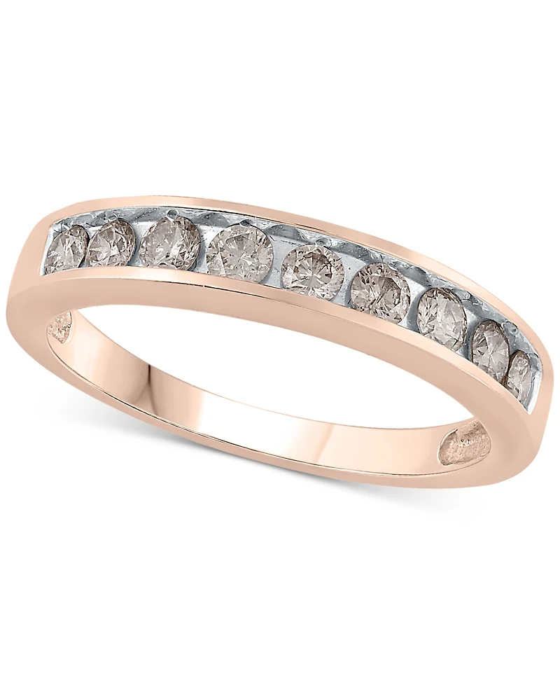 Diamond Channel Ring (1/2 ct. t.w.) 14k Yellow or Rose Gold