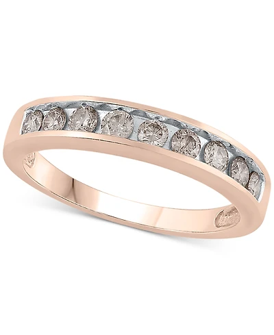 Diamond Channel Ring (1/2 ct. t.w.) 14k Yellow or Rose Gold