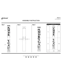 Glitzhome 60" H Wooden Patriotic, Americana Porch Sign