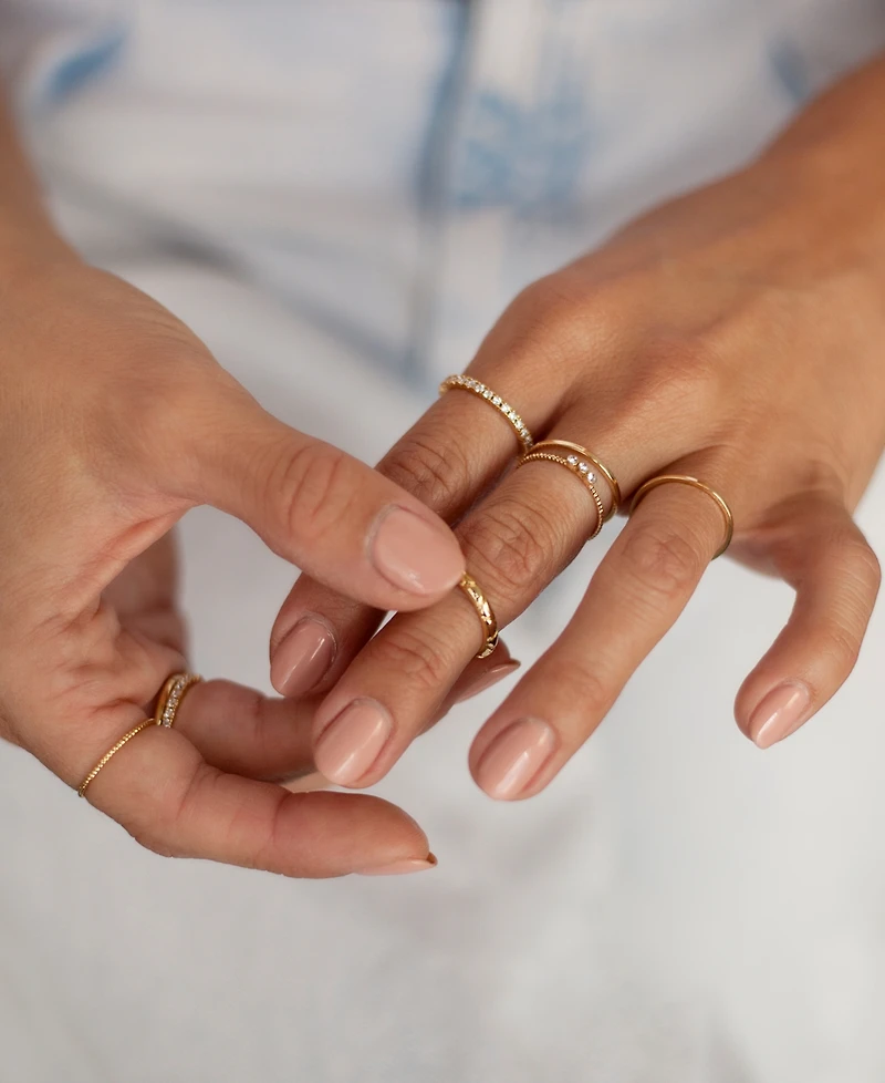 Ettika Dainty 18K Gold Plated Stacking Ring Set