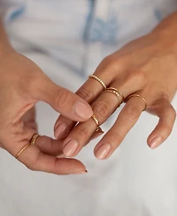 Ettika Dainty 18K Gold Plated Stacking Ring Set