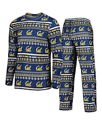 Men's Concepts Sport Navy Cal Bears Swivel Long Sleeve T-shirt and Pants Sleep Set