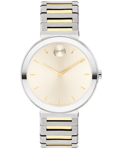 Movado Women's Bold Horizon Swiss Quartz Two Tone Stainless Steel Watch 34mm