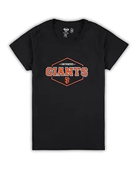 Women's Concepts Sport Black, Orange San Francisco Giants Plus Size Badge Sleep Set