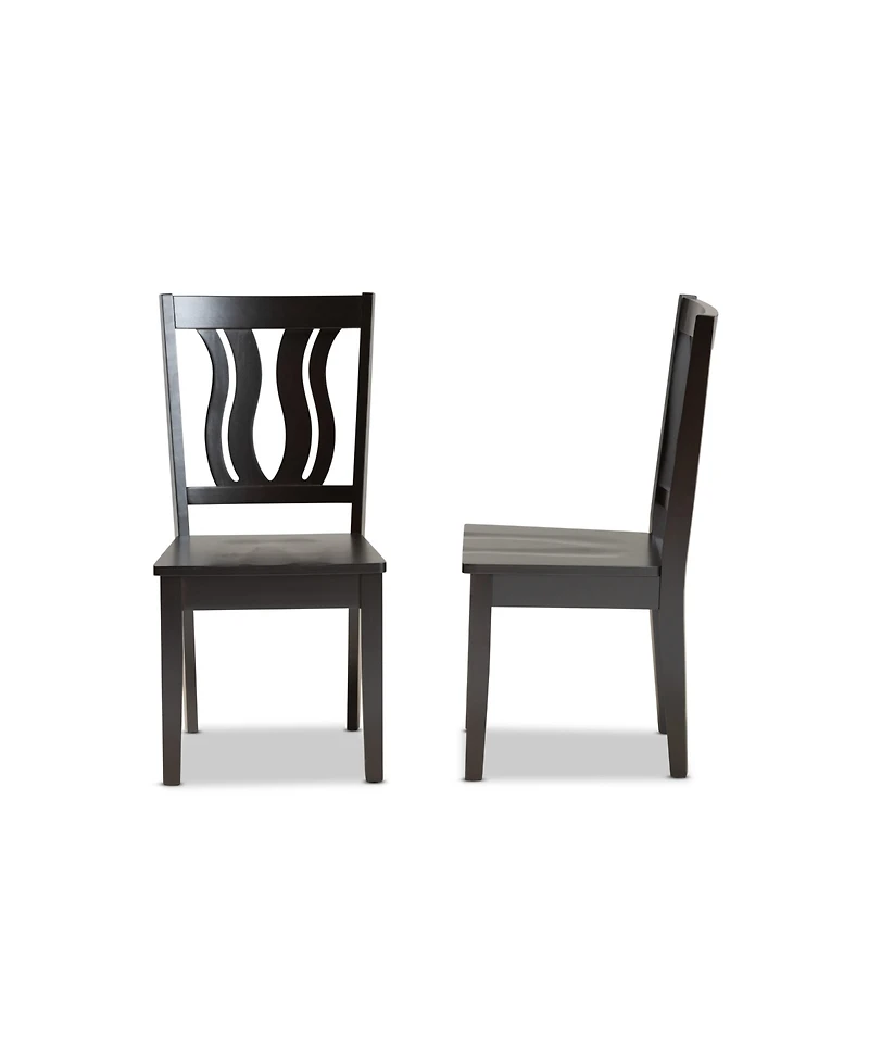 Baxton Studio Fenton Modern and Contemporary Transitional 2-Piece Finished Wood Dining Chair Set