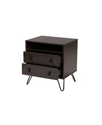 Baxton Studio Glover Modern and Contemporary 21.7" Finished Wood and Finished Metal 2-Drawer Nightstand