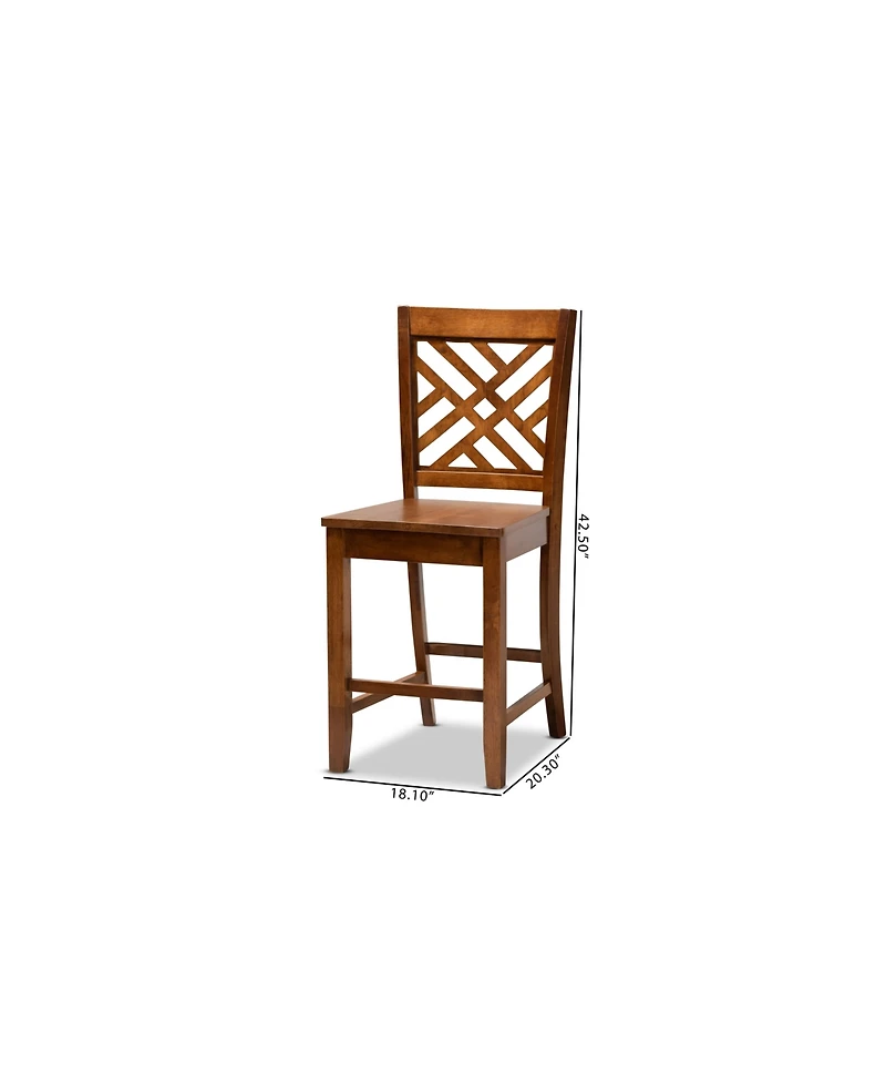 Baxton Studio Caron Modern and Contemporary Transitional 2-Piece Finished Wood Counter Stool Set