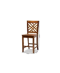 Baxton Studio Caron Modern and Contemporary Transitional 2-Piece Finished Wood Counter Stool Set