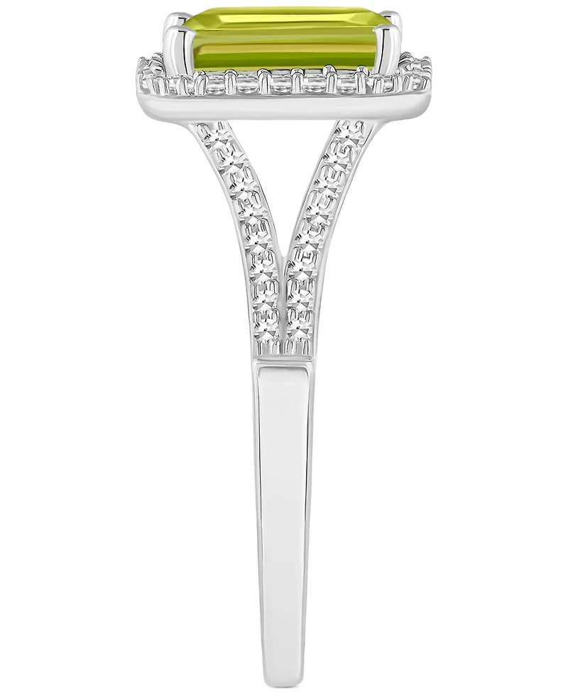 Amethyst (1-5/8 ct. t.w.) & Diamond (1/4 Split Shank Ring Sterling Silver (Also Citrine, Garnet, Peridot, Blue Topaz)