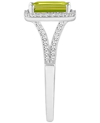 Amethyst (1-5/8 ct. t.w.) & Diamond (1/4 Split Shank Ring Sterling Silver (Also Citrine, Garnet, Peridot, Blue Topaz)