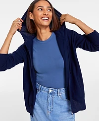 Charter Club Petite 100% Cashmere Zip Hoodie, Created for Macy's
