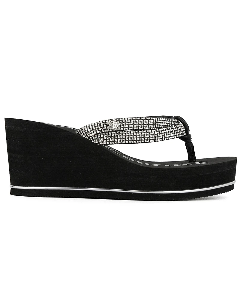 Juicy Couture Women's Unwind Rhinestone Platform Wedge Sandals