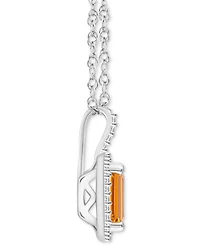 Amethyst (1-5/8 ct. t.w.) & Diamond (1/6 Halo 18" Pendant Necklace Sterling Silver (Also Citrine, Garnet, Peridot, Blue Topaz)