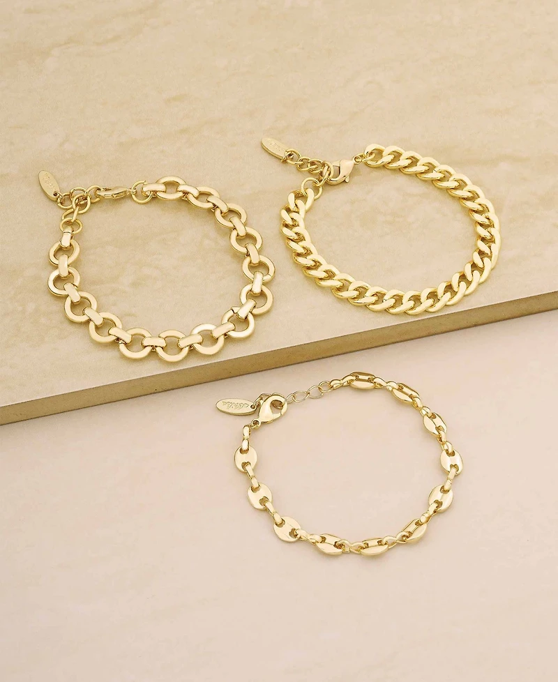 Ettika 18K Gold Plated Might and Chain Bracelet Set