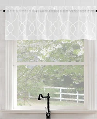 Allerton Embroidered Trellis Semi-Sheer Rod Pocket Kitchen Curtain Valance