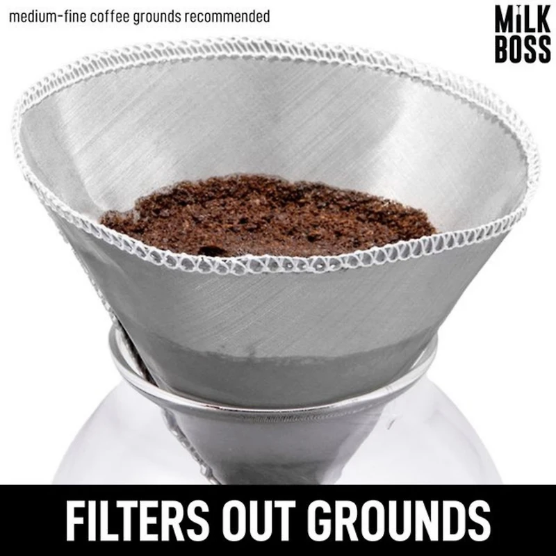 Milk Boss Pour Over Permanent Paperless Reusable Coffee Filter