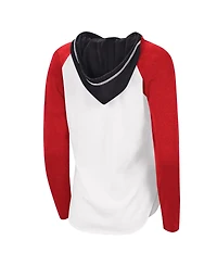 Women's G-iii 4Her by Carl Banks White Chicago Bulls Mvp Raglan Hoodie Long Sleeve T-shirt