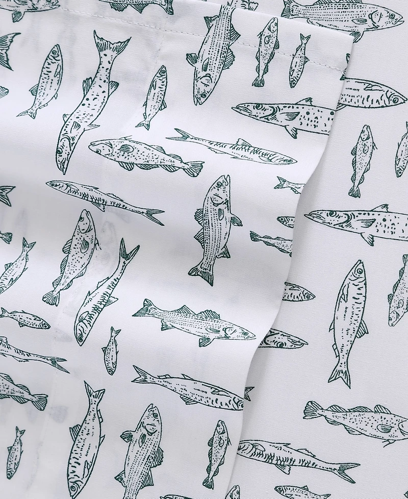 Eddie Bauer Printed 100% Cotton Percale 4-Pc. Sheet Set