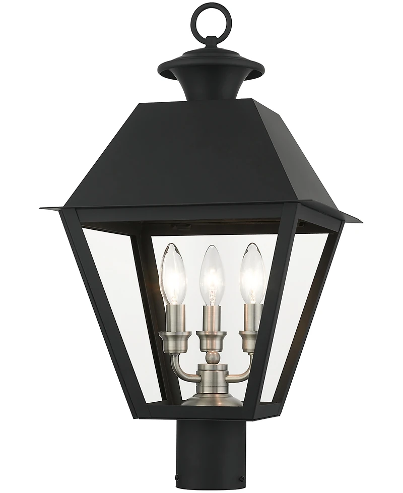 Livex Wentworth 3 Light Outdoor Post Top Lantern