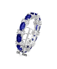 Sterling Silver White Gold Plated with & Cubic Zirconia Chunky Eternity Band Ring