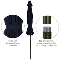 9-Foot Sunbrella Tilting Patio Umbrella with Solar Led Light Bars