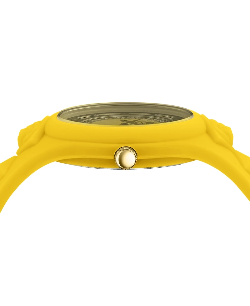 Versus Versace Women's 2 Hand Quartz Fire Island Yellow Silicone Watch, 39mm