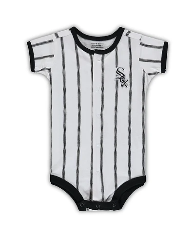 Newborn Boys and Girls White, Black Chicago White Sox Power Hitter Short Sleeve Bodysuit