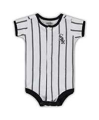Newborn Boys and Girls White, Black Chicago White Sox Power Hitter Short Sleeve Bodysuit