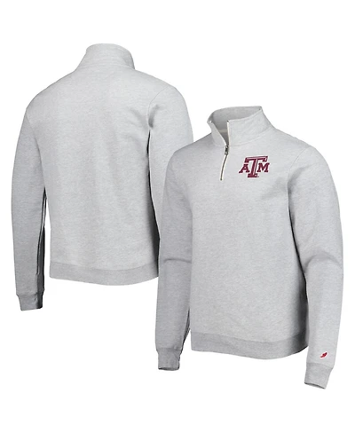 Men's Heather Gray Texas A&M Aggies Stack Essential Fleece Quarter-Zip Sweatshirt