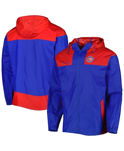 Men's Columbia Royal, Red Chicago Cubs Omni-Shade Flash Forward Challenger Full-Zip Windbreaker Jacket