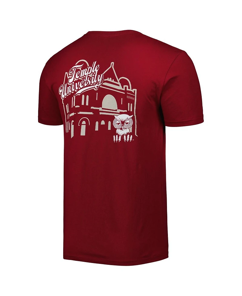 Men's Cherry Temple Owls Mascot Scenery Premium T-shirt