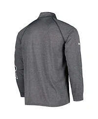 Men's Stitches Heather Gray Chicago White Sox Wordmark Raglan Quarter-Zip Top