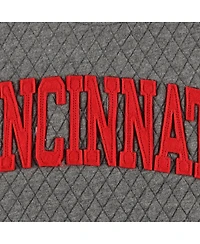 Women's Pressbox Heather Charcoal Cincinnati Bearcats Moose Quilted Pullover Sweatshirt