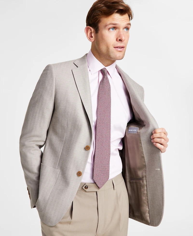 Michael Kors Men's Classic Fit Herringbone Woven Sport Coat