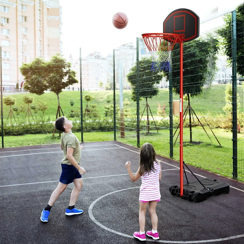 Height-Adjustable Basket Hoop, Portable Backboard System Stand