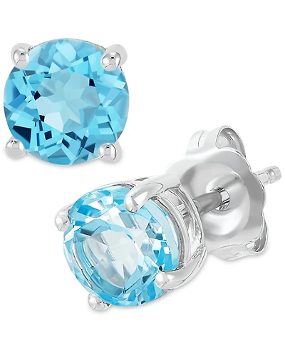 Birthstone Stud Earrings 14k Gold or White